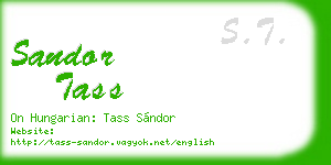 sandor tass business card