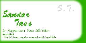 sandor tass business card